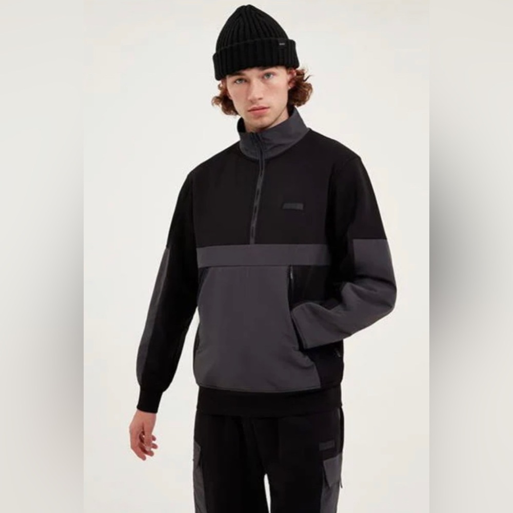 Nicce‎ Summit Track Jacket Men’s Size Medium Black Gray